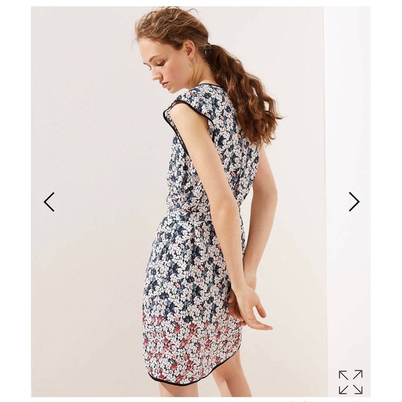 LOFT Floral Tie Front Dress - Picture 4 of 10
